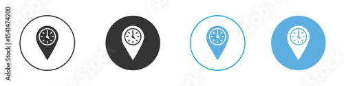 Real time location icon Logo Template Design set