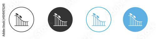 Roller coaster icon Logo Template Design set