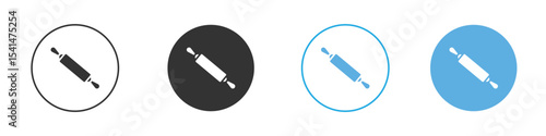 Rolling pin icon Logo Template Design set