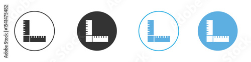 Ruler combined icon Logo Template Design set
