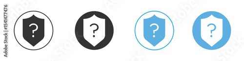 Shield interrogation icon Logo Template Design set