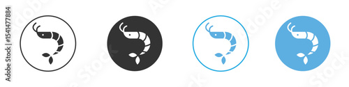 Shrimp icon Logo Template Design set