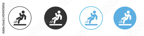 Slippery floor icon Logo Template Design set