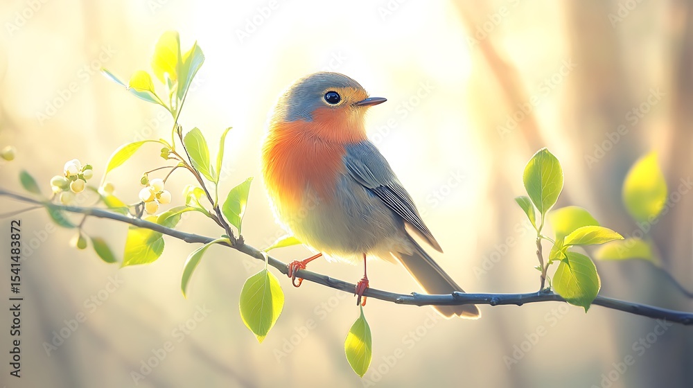 A small bird perched on a branch in a natural garden setting A small bird perched on a branch in a natural garden setting