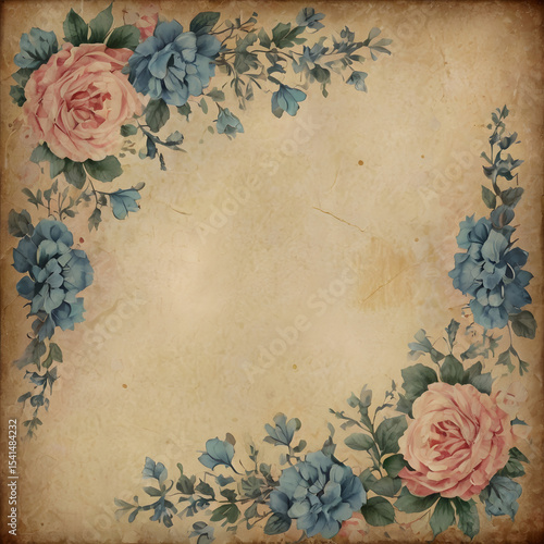 vintage background with rose