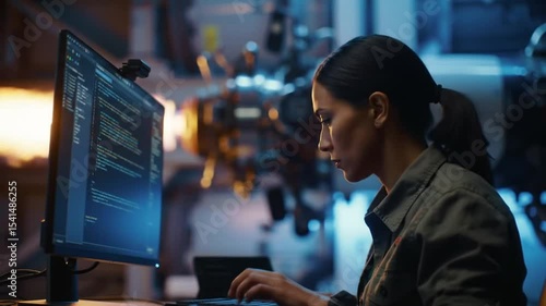 Cybersecurity engineer focused on thrust shield optimization using advanced software