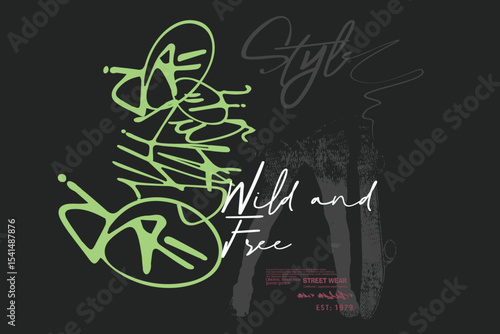 graffity sloganTee  art, skateboarder, Skater art tees, t shirt graphics print vector illustration design, Skate board lettering, Urban typography hipster street art for graphic tees.eps8