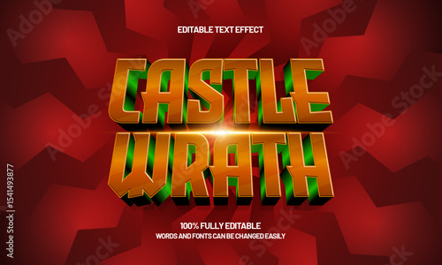castle wrath editable text effect with a king and crown text style