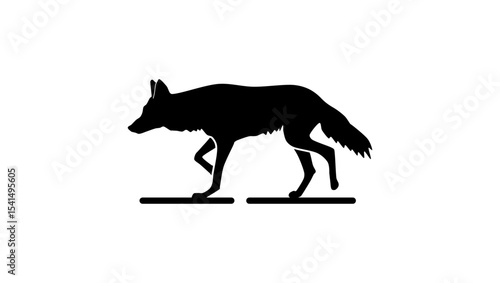 Coyote symbol, black isolated silhouette