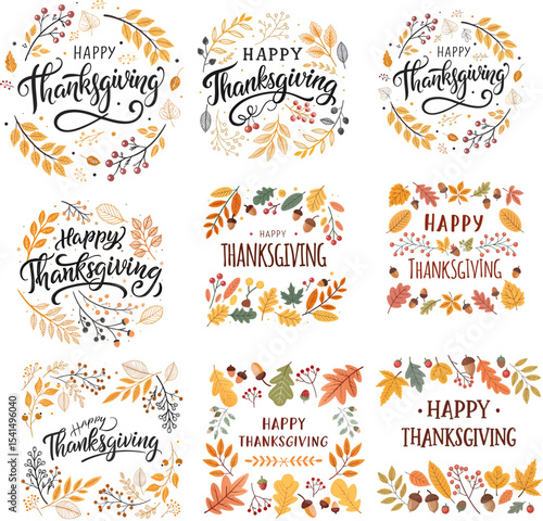 Autumn's Embrace Happy Thanksgiving Festive Designs & Illustrations