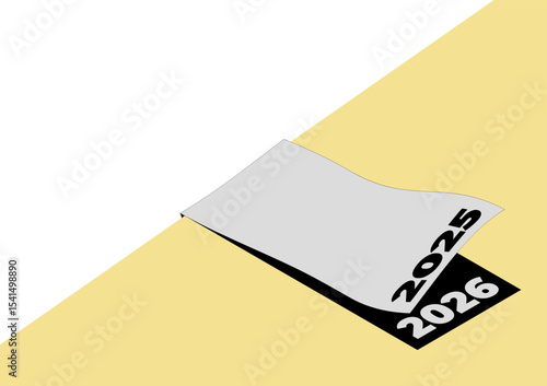 2026 Shadow The upcoming year 2026 is cast as a shadow beneath the turning page, the essence of future, change, and forward movement