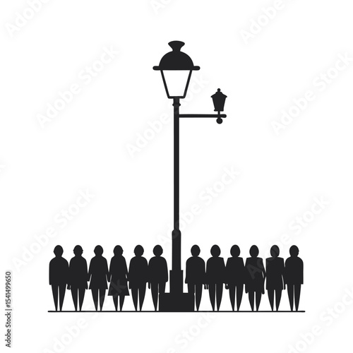 Emotion Sensing Streetlight Silhouette Vector Graphic