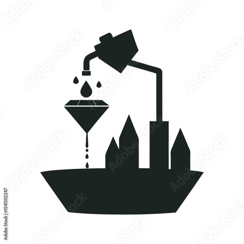 Deep Space Ore Processor Silhouette Vector Illustration
