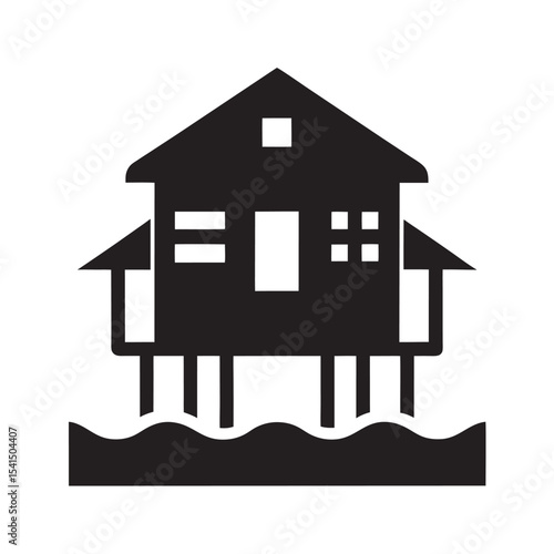 Flood Resilient Home Vector Illustration