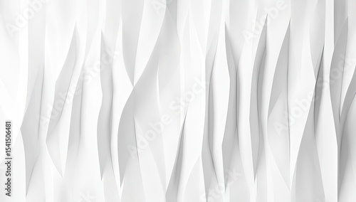 Abstract white textured surface with flowing, pleated shapes