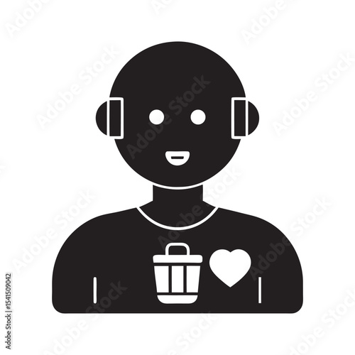 Emotion Sensing Retail Bot Vector Art