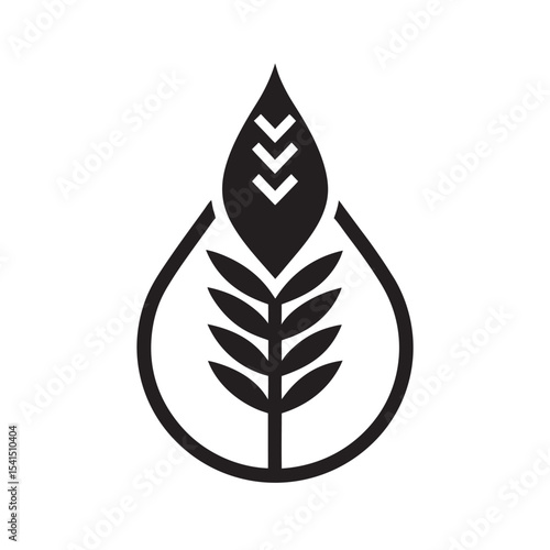 Drought Resilient Grain Dna Silhouette Vector Illustration