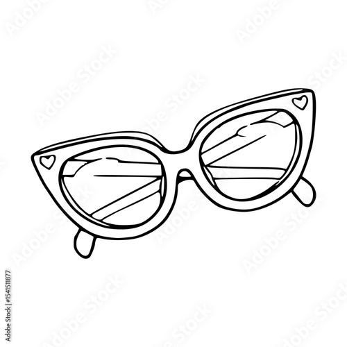 outline cat eyewear vector