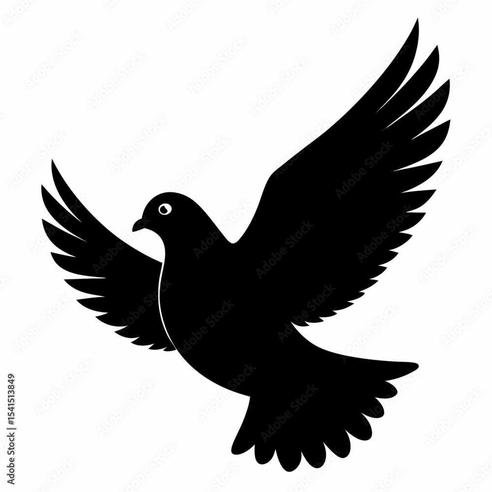 Obraz premium Flying Dove Bird Silhouette