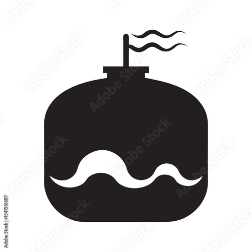 Cryo Tank Wave Silhouette Vector Illustration