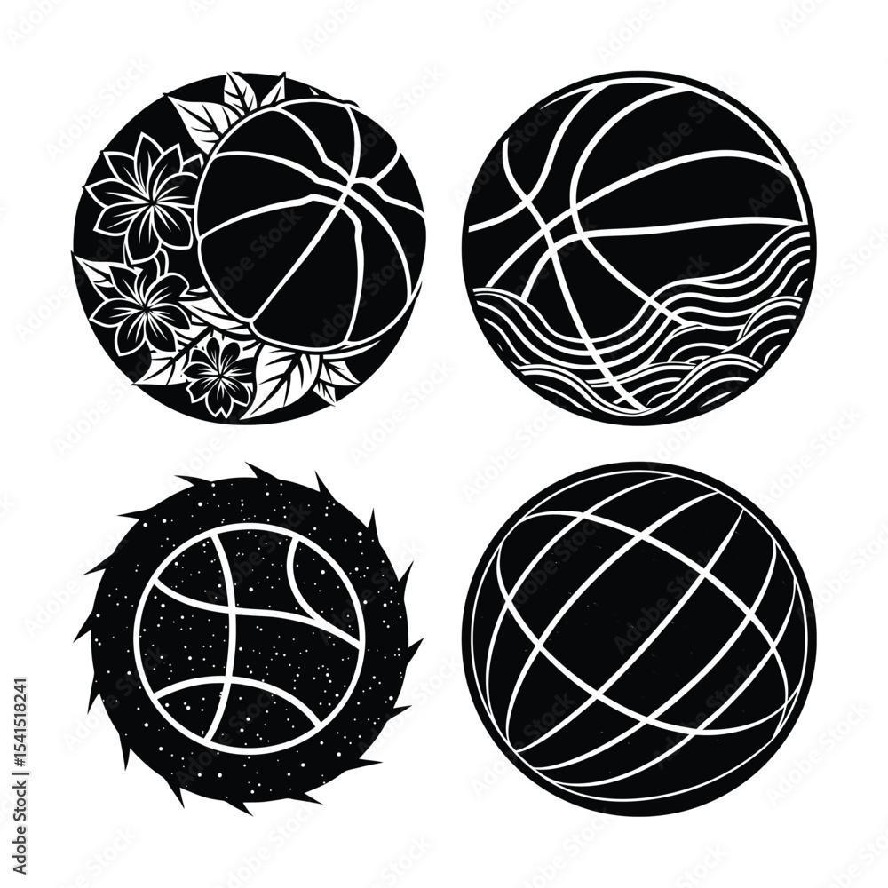Obraz premium Basketball bundle silhouette 