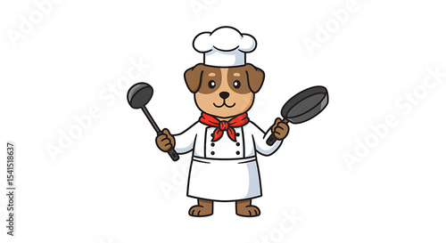Cartoon dog chef illustration