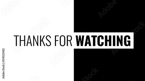 Stream Ended Thanks For Watching Animated Banner with White And Black Letters And Black Background.