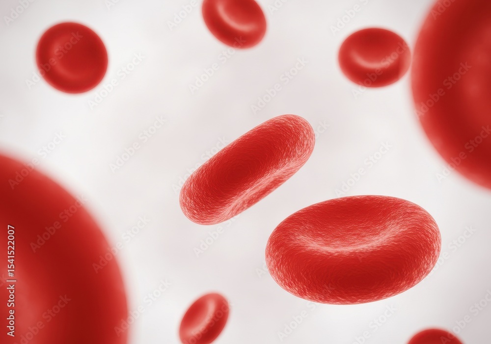 Microscopic view of red blood cells isolated on white background Microscopic view of red blood cells isolated on white background