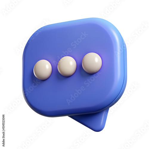 3D Chat Bubble With Dots Icon Illustration Dialog