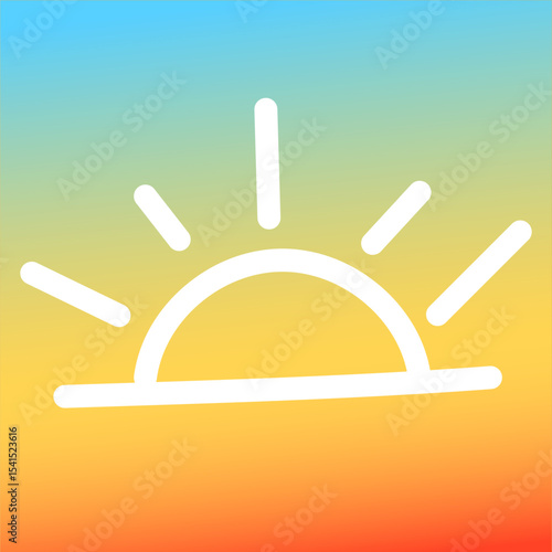 朝日のシンプルアイコン　空色イメージ