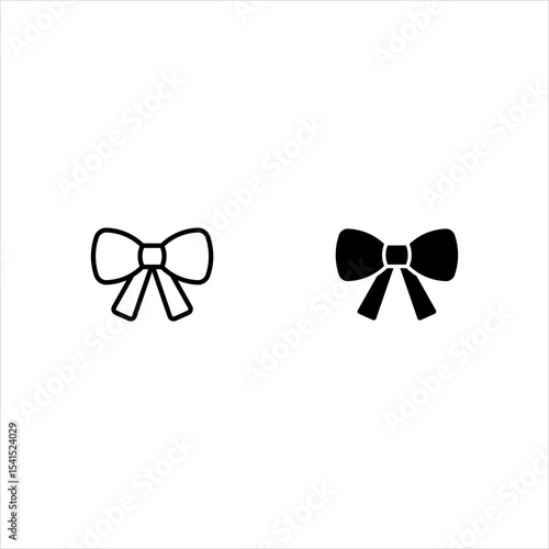 Illustration Bow tie Icon set Black and White Vector Graphic