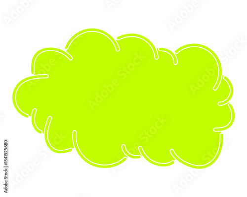 シンプルなカラーの吹き出し　雲形