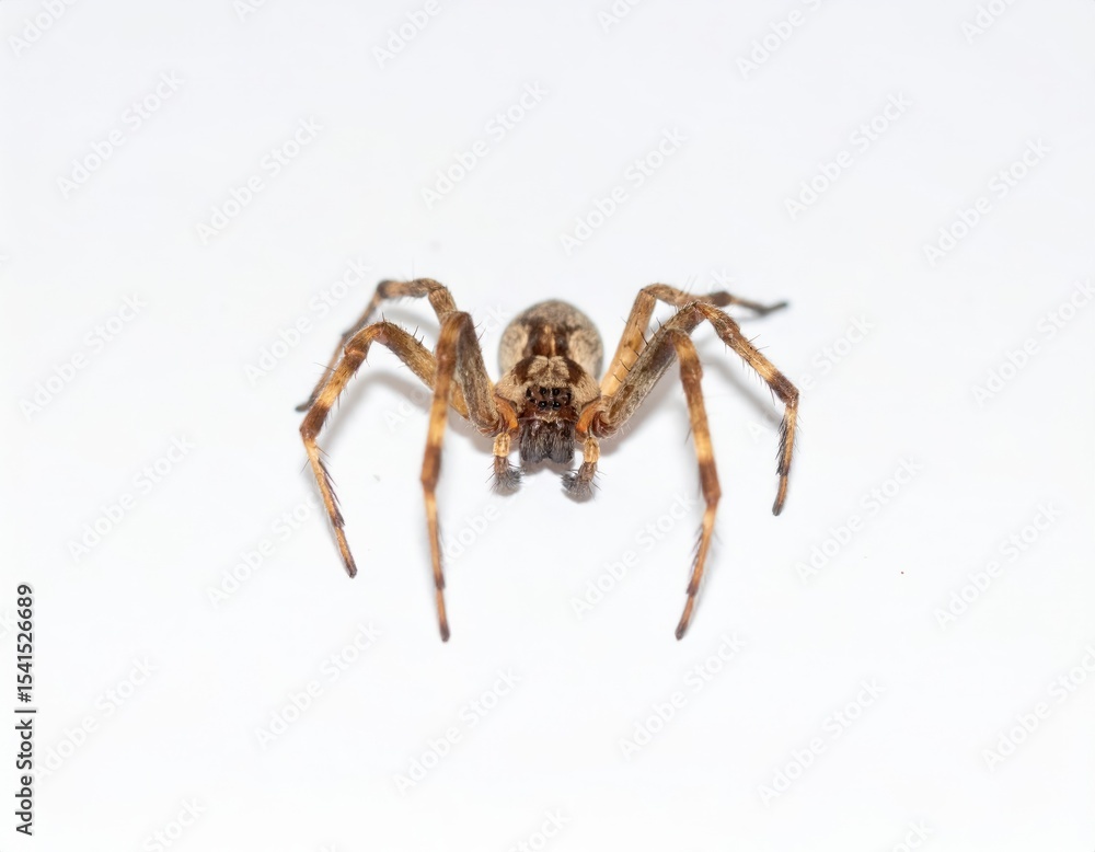 Spider close view over white background, no shadow Spider close view over white background, no shadow