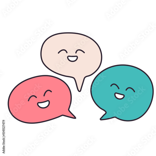 Talking with friends illustration