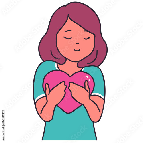 Self hug illustration