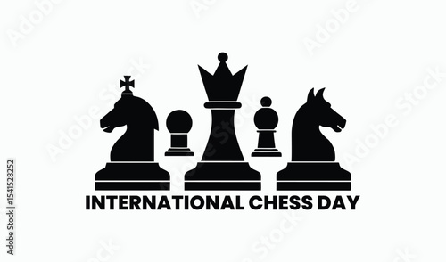 International chess day chess pieces graphic