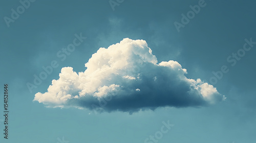 White fluffy cloud against a blue sky with a sense of tranquility, Generative AI