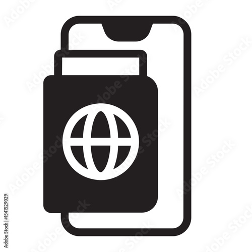 Nomad visa glyph icon