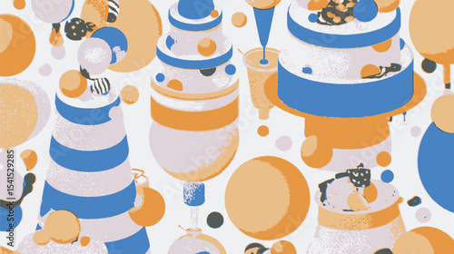 Cakes abstract float cheerfully delightful celebration decorative modern graphic
