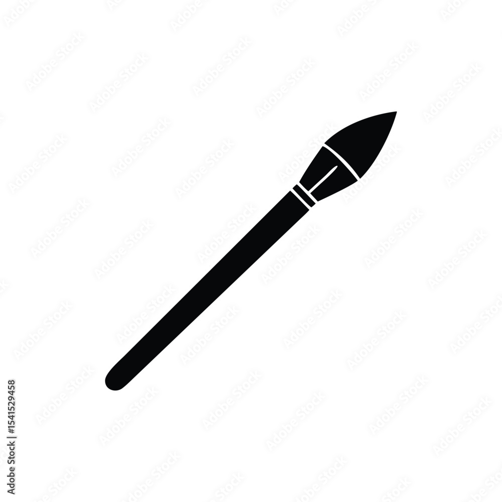 Fototapeta premium A black and white icon of a makeup brush.