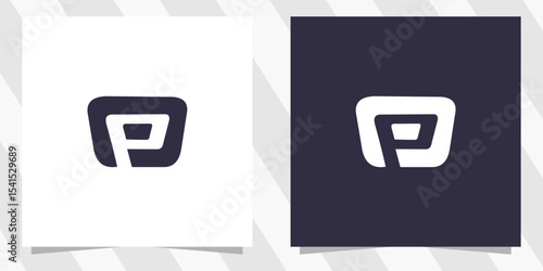 letter p logo design vector