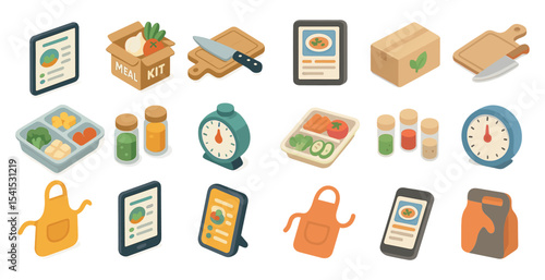 Cooking and meal prep 3d icons set – culinary, food, kitchen essentials