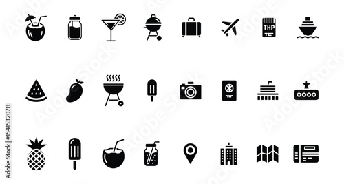 Travel and Vacation Icon Set