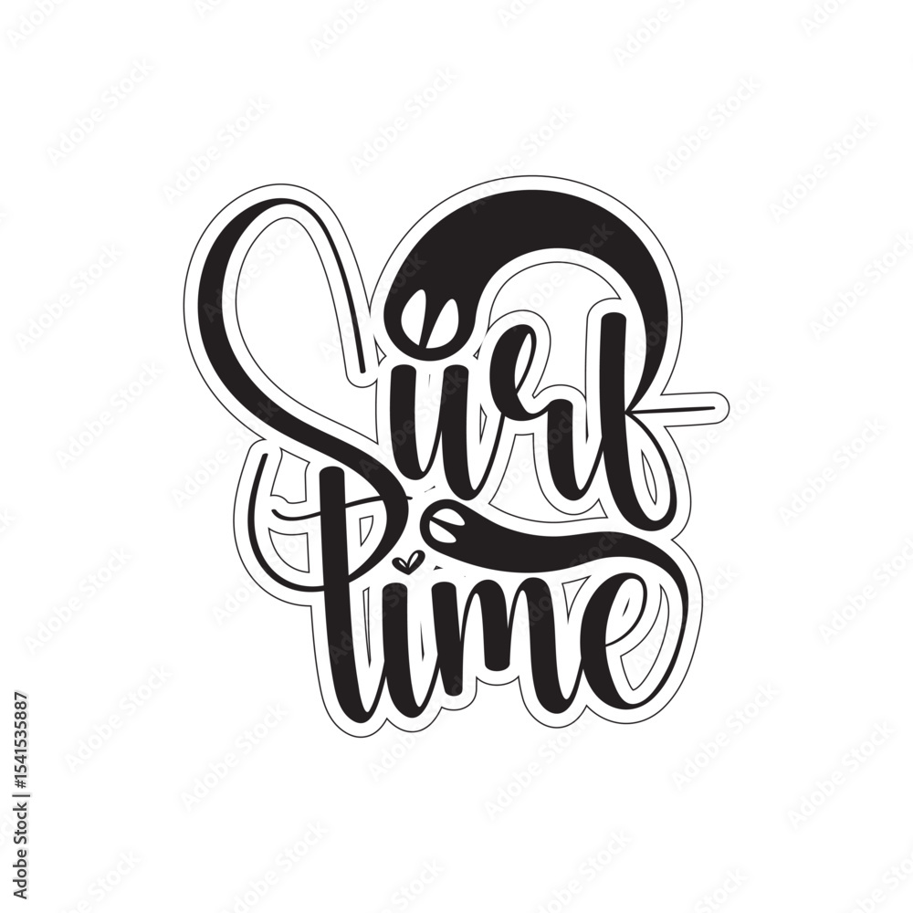 Surf time typography design Surf time typography design
