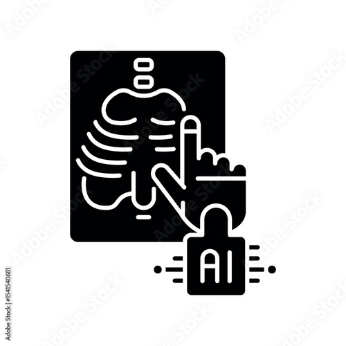 medical image analysis black flat icon for digital and print projects.