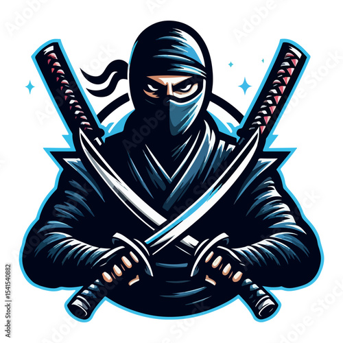 Ninja mascot logo vector template Creative Ninja emblem design concepts Fully 