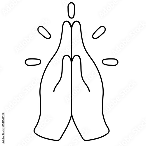 Pray hands gesture illustration