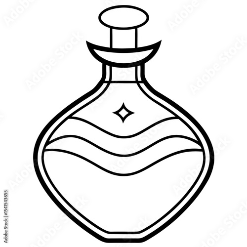 Perfume Bottle Vector | Generative AI and Linocut Silhouette Fragrance Design