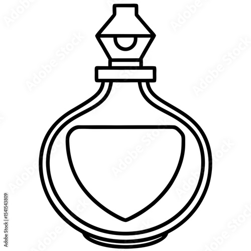 Perfume Bottle Vector | Generative AI and Linocut Silhouette Fragrance Design
