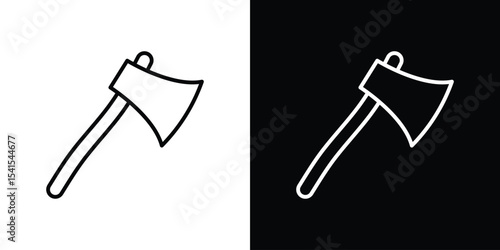Axe icon design. simple stroke line vector icon set